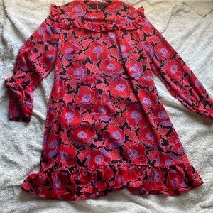 Who What Wear long sleeve dress with the perfect frill and color pattern.